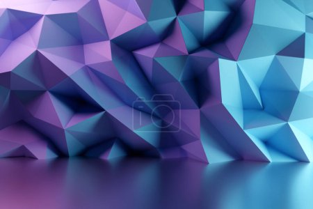 Photo for 3d illustration blue geometric pattern . Geometry  background, pattern - Royalty Free Image