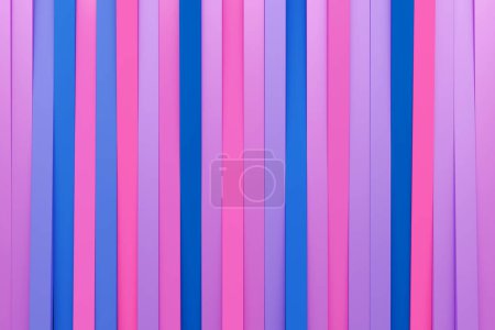 Foto de Abstract   geometric lines design element.  Blue  and pink vertical striped background. 3d illustration - Imagen libre de derechos