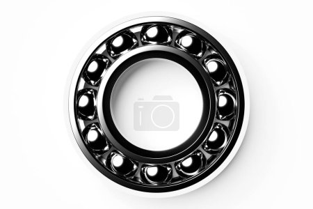 Photo for 3D illustration metal silver ball bearing with balls on white  isolated background. Bearing industrial. This part of the car - Royalty Free Image