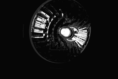 Foto de Close-up  studio flash in the black photo studio.  Studio light for photography, 3d illustration - Imagen libre de derechos