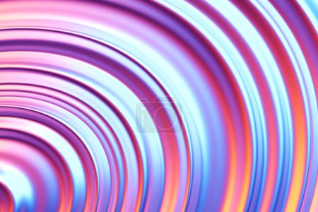 Photo for 3D illustration  pink  stripes in the form of wave waves, futuristic background. - Royalty Free Image