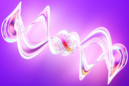 Foto de Ilustración 3D de un nodo rosa. Forma fantástica. Formas geométricas simples - Imagen libre de derechos