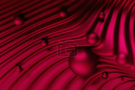 Téléchargez les photos : 3D illustration  magenta  stripes in the form of wave waves, futuristic background. - en image libre de droit
