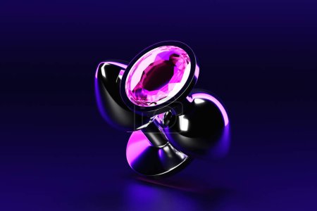 Photo for Set of  adult toys, black  butt anal plugs . 3D illustration - Royalty Free Image