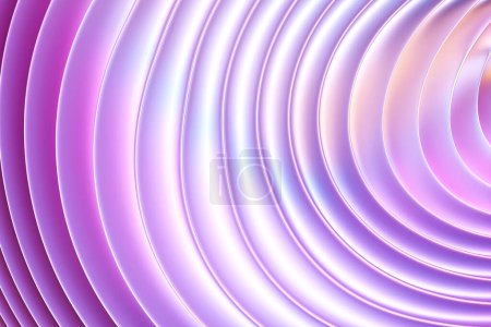 Téléchargez les photos : 3D illustration  pink  stripes in the form of wave waves, futuristic background. - en image libre de droit