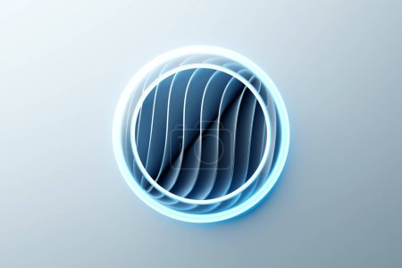 Téléchargez les photos : 3D rendering abstract  blue   round fractal, portal. Colorful round spiral. - en image libre de droit