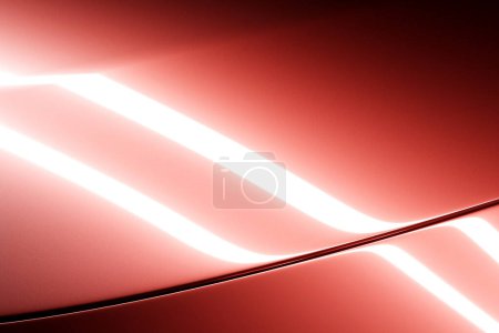 Téléchargez les photos : Illustration 3d surface métallique laquée rouge avec un éclat - en image libre de droit
