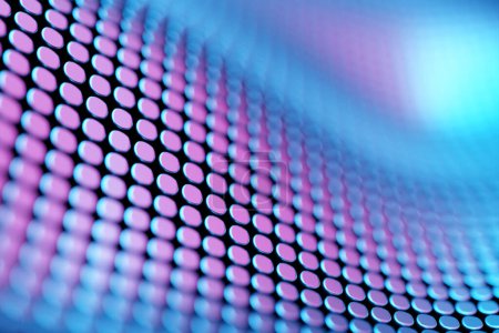 Foto de Ilustración 3d de la superficie geométrica de las ondas hexágono rosa y azul. 3d ilustración de un panal de abeja monocromo panal para miel. Patrón de formas geométricas hexagonales simples - Imagen libre de derechos