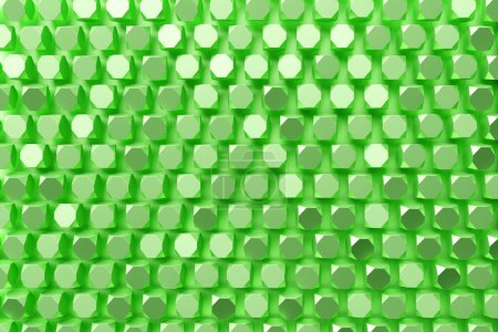 Foto de Representación 3D. Patrón verde de cubos de diferentes formas. Patrón minimalista de formas simples. Textura simétrica creativa brillante - Imagen libre de derechos