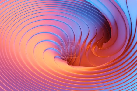 Foto de Gradiente abstracto y patrón de rayas geométricas. Patrón lineal azul y naranja, ilustración 3D. - Imagen libre de derechos