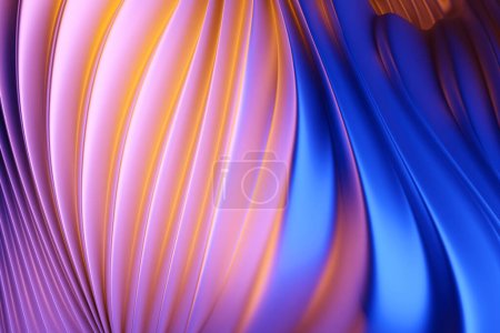 Foto de Abstract  gradient and geometric stripes pattern. Linear  purple    pattern, 3D illustration. - Imagen libre de derechos