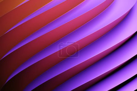 Foto de Abstract  gradient and geometric stripes pattern. Linear  purple    pattern, 3D illustration. - Imagen libre de derechos