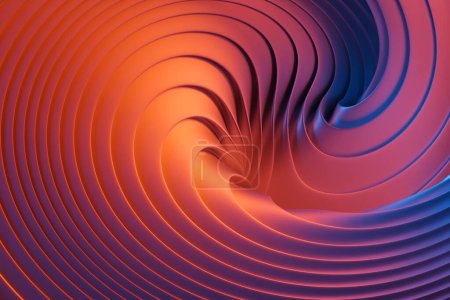 Foto de 3d ilustración de un estéreo rayas de color rosa. Rayas geométricas similares a las ondas. Patrón de líneas de cruce brillantes abstractas - Imagen libre de derechos