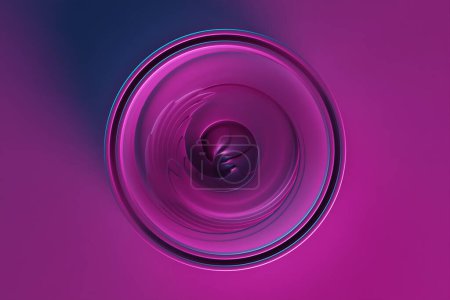 Foto de Representación en 3D abstracta forma redonda rosa, portal con marco. espiral redonda sobre fondo monocromo aislado - Imagen libre de derechos