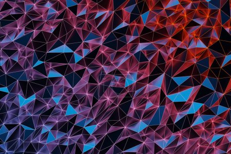 Photo for 3d Illustration  rows of     blue and red triangles  .Geometric background,  pattern. - Royalty Free Image