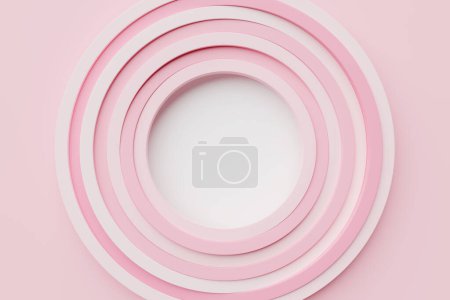 Téléchargez les photos : Abstrait fond spirale rayé rose et blanc, illustration 3D - en image libre de droit