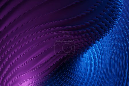 Photo for 3D illustration of the  purple   carbon fabric design element. Close up of the cloth material flying - Royalty Free Image