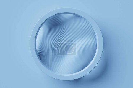 Téléchargez les photos : 3D rendant abstraite fractale ronde bleue, portail. Spirale ronde abstraite. - en image libre de droit