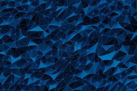 Photo for Blue  polygonal pattern with triangles, geometric 3d texture - Royalty Free Image