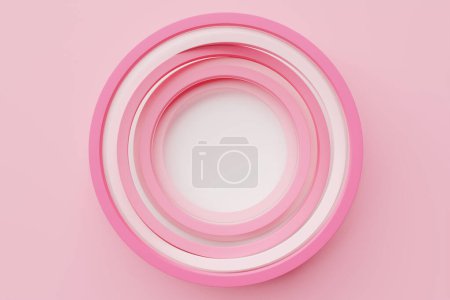 Téléchargez les photos : 3D rendant abstraite fractale ronde rose et blanche, portail. Spirale ronde abstraite. - en image libre de droit