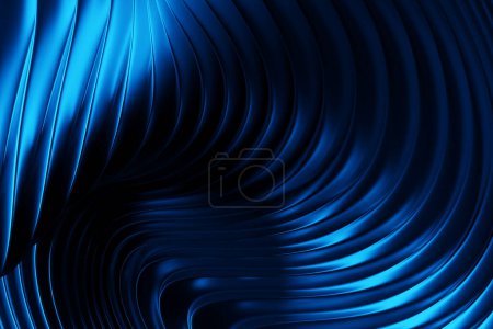 Photo for Blue stripes, patterns. Modern striped backgrounds. Lines of variable thickness. 3D illustration - Royalty Free Image