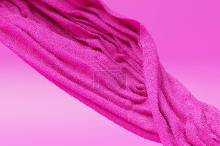 Photo for 3d illustration of  pink   glowing color lines. red cloth line  on  monochrome  isolated background - Royalty Free Image