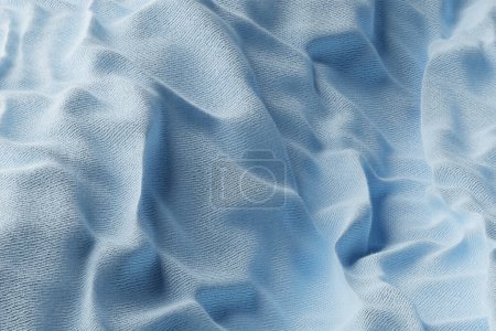 Téléchargez les photos : Pliures de tissu bleu. Texture. Gros plan. Illustration 3D. Illustration 3D de haute qualité - en image libre de droit
