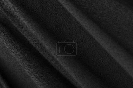 Foto de Toalla mullida negra brillante. La textura de la tela, toalla con piel de cerca. ilustración 3d - Imagen libre de derechos