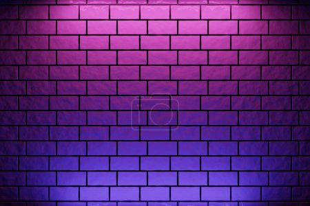 Foto de Ilustración 3D de la pared de ladrillo rosa y púrpura de un edificio, textura de fondo de un ladrillo - Imagen libre de derechos
