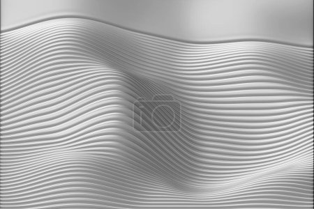 Téléchargez les photos : Gradient abstrait et motif de rayures géométriques. Modèle blanc linéaire, illustration 3D. - en image libre de droit