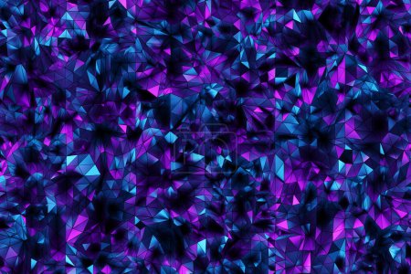 Téléchargez les photos : Modèle polygonal violet avec triangles, texture géométrique 3d - en image libre de droit