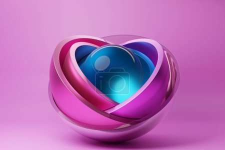 Photo for Abstract dynamic shape,  balls.  3D illustration and rendering. Elegant line background. - Royalty Free Image