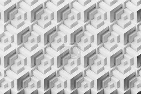 Photo for 3d illustration  white pattern in geometric ornamental style . Abstract  geometric background, texture  .  Pattern Floor Mosaic - Royalty Free Image
