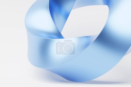 Photo for 3D illustaration of a blue  crystal torus. Fantastic cell.Simple geometric shapes - Royalty Free Image