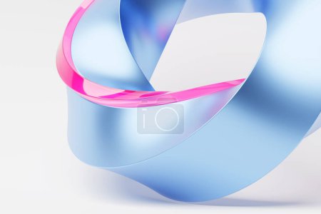 Foto de 3D illustaration of a blue  crystal torus. Fantastic cell.Simple geometric shapes - Imagen libre de derechos