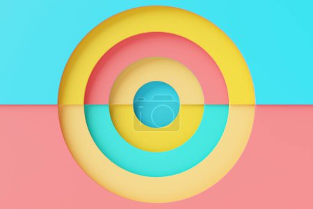 Photo for A colorful circular illustration for wallpapers, backgrounds or banners. 3D illustration - Royalty Free Image
