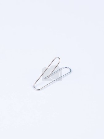 Photo for Metal paperclip isolated on white background. - Royalty Free Image