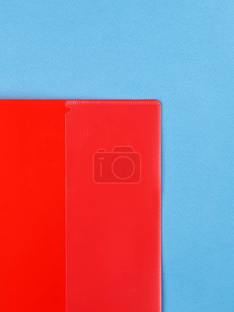 Photo for Empty open red  folder for papers, close up - Royalty Free Image