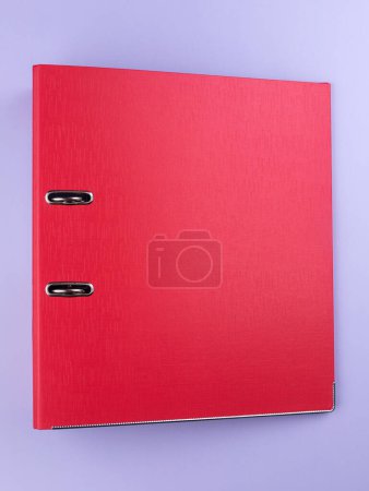 Photo for Red  Binder File Folder, close up. brand identity design set mockup: folder, business - Royalty Free Image