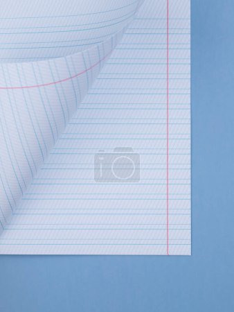 Photo for Close-up sheet of a notebook in a slanting ruler - Royalty Free Image
