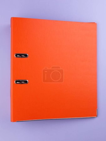 Photo for Orange Binder File Folder, close up. brand identity design set mockup: folder, business - Royalty Free Image