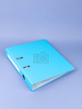 Photo for Blue Binder File Folder, close up. brand identity design set mockup: folder, business - Royalty Free Image