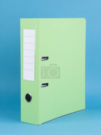 Photo for Green Binder File Folder, close up. brand identity design set mockup: folder, business - Royalty Free Image
