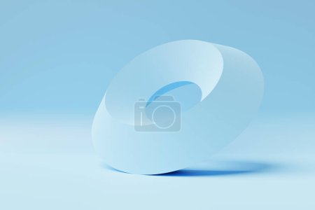 Téléchargez les photos : 3D illustaration of a blue  crystal torus. Fantastic cell.Simple geometric shapes - en image libre de droit