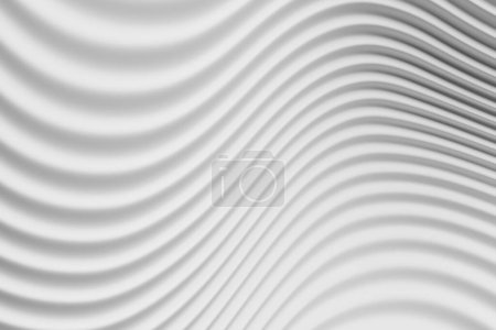 Téléchargez les photos : Illustration 3D rayures grises sous forme d'ondes, fond futuriste. - en image libre de droit