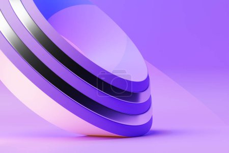 Téléchargez les photos : Illusion 3D d'un tore de cristal violet. Fantastique cellule.Formes géométriques simples - en image libre de droit