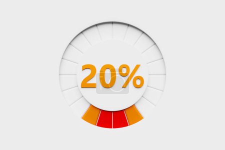 Foto de Ilustración 3d del icono de velocidad de medición. Icono de panel colorido, puntero apunta a color naranja normal - Imagen libre de derechos
