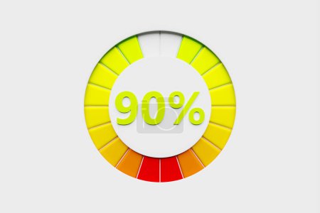 Photo for 3d illustration control panel icon. High risk concept on  spedometer. Credit rating scale - Royalty Free Image
