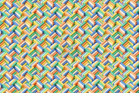 Foto de 3d ilustración patrón geométrico colorido. Conjunto de formas de geometría, patrón. - Imagen libre de derechos