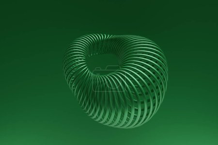 Téléchargez les photos : Illustration 3D d'une forme verte. Forme fantastique Formes géométriques simples - en image libre de droit